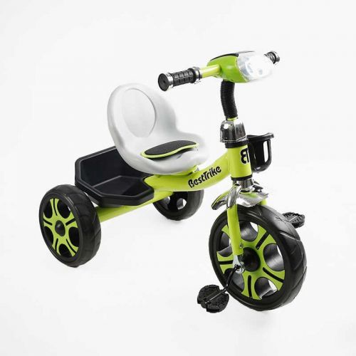 Велосипед 3-х колісний BS-25084 Best Trike (1) колеса EVA переднє 12’’, заднє 10’’, сталева рама, фара з музикою та світлом, кошик, в коробці  мініатюра фото 1