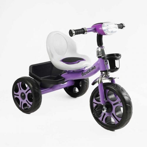Велосипед 3-х колісний BS-27102 Best Trike (1) колеса EVA переднє 12’’, заднє 10’’, сталева рама, фара з музикою та світлом, кошик, в коробці  мініатюра фото 1