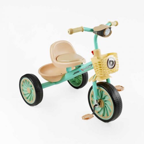 Велосипед 3-х колісний BS-33461 Best Trike (1) колеса EVA переднє 12’’, заднє 10’’, сталева рама, УКР.  ОЗВУЧУВАННЯ, світло, 2 кошики, в коробці  мініатюра фото 1