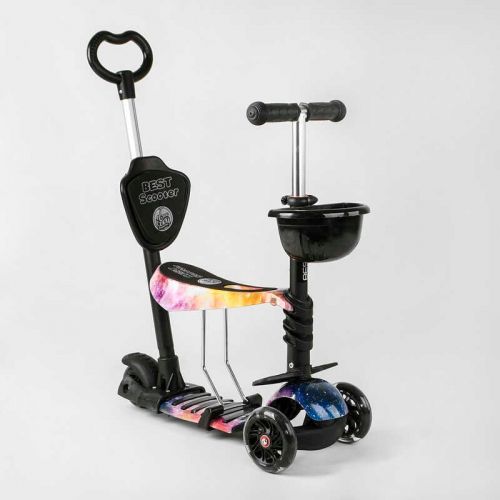 Самокат 5в1 16102 (1) Best Scooter, АБСТРАКЦИЯ, PU колеса, ПОДСВЕТКА  КОЛЕС, в коробке  мініатюра фото 1