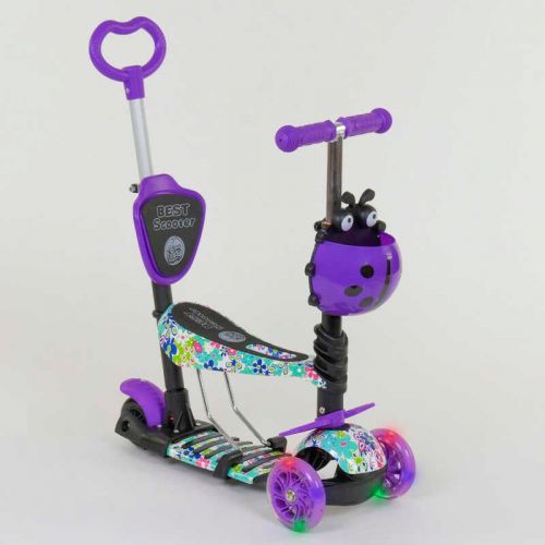Самокат 5в1 68995 (1) Best Scooter, АБСТРАКЦИЯ, PU колеса, ПОДСВЕТКА  КОЛЕС, в коробке  мініатюра фото 1