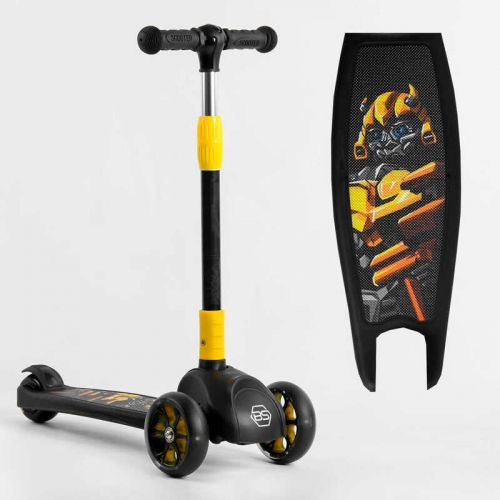 Самокат триколісний 15172 Best Scooter (1) СВІТЛО КОЛІС ТА ДИСКІВ, складене кермо, передні колеса PU 120х35мм, задні колеса PU 80х48мм  мініатюра фото 1