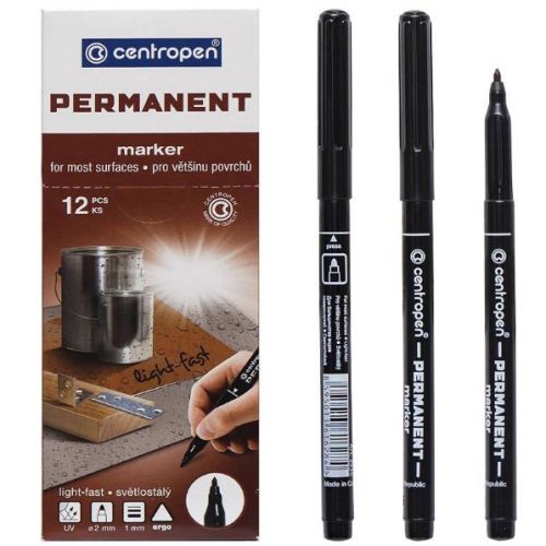 Маркер тонкий чорний CENTROPEN  мініатюра фото 1