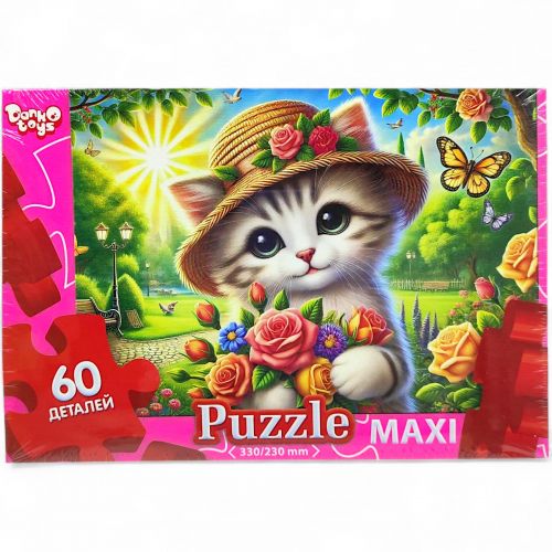 MAXI PUZZLE 60 "КОТИК В КАПЕЛЮШКУ" мініатюра фото 1 MAXI PUZZLE 60 "КОТИК В КАПЕЛЮШКУ" мініатюра фото 1