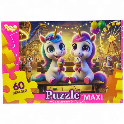 MAXI PUZZLE 60 "ЄДИНОРОГИ НА ЛАВЦІ" мініатюра фото 1 MAXI PUZZLE 60 "ЄДИНОРОГИ НА ЛАВЦІ" мініатюра фото 1