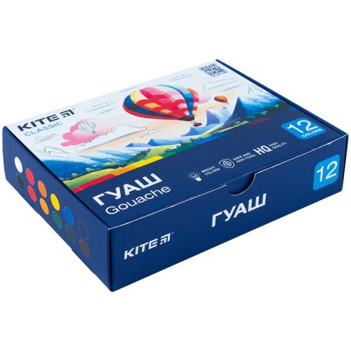 Гуаш 12 кол. , 20 мл Kite Classic мініатюра фото 1 Гуаш 12 кол. , 20 мл Kite Classic мініатюра фото 1