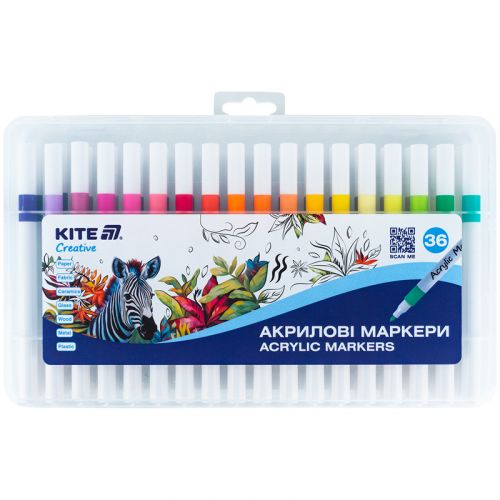 Маркери акрилові, набір 36шт, Kite Creative мініатюра фото 1 Маркери акрилові, набір 36шт, Kite Creative мініатюра фото 1