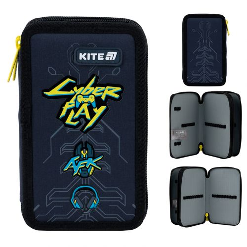 Пенал Kite 2 від. , без наповнення 623 Cyber  мініатюра фото 1
