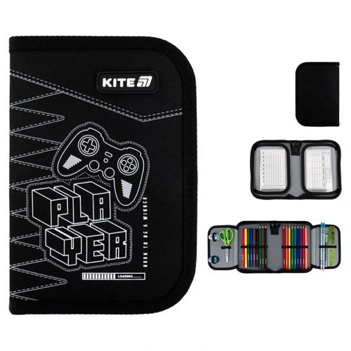 Пенал Kite 1 від. , 2 відв. , з наповненням 622H Player  мініатюра фото 1