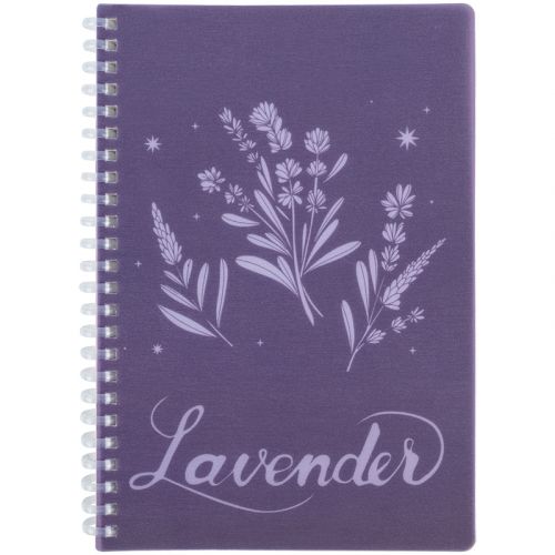 Блокнот на спіралі пласт.  обкл. , А5, 80 арк. , кл. , Lavender 4  мініатюра фото 1