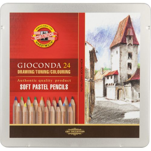 Олівці пастельні GIOCONDA 8827, набір24кол. , мет. уп  мініатюра фото 1