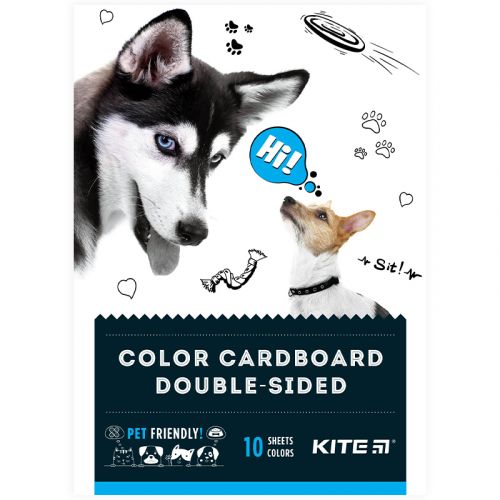 Картон кольор. двостор. (10 арк/10 кол), А5 Kite Dogs мініатюра фото 1 Картон кольор. двостор. (10 арк/10 кол), А5 Kite Dogs мініатюра фото 1