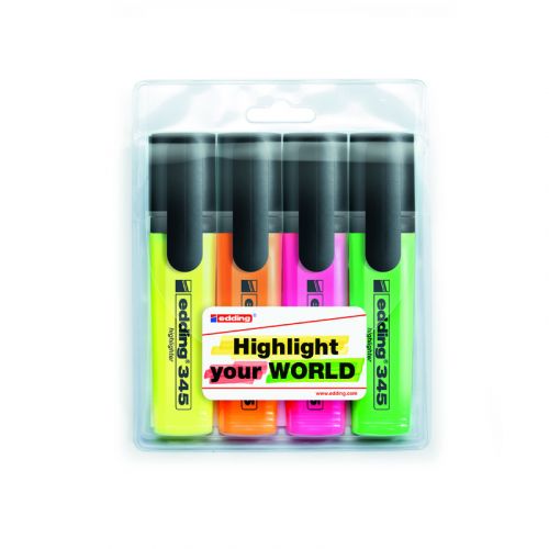 Маркер Highlighter e-345 набір 4 шт.  (блістер PVC)  мініатюра фото 1