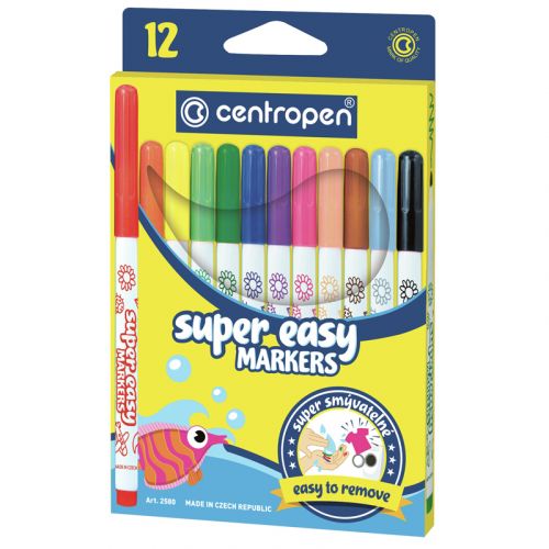 Фломастери 2580 SUPER EASY, набір 12 шт. мініатюра фото 1 Фломастери 2580 SUPER EASY, набір 12 шт. мініатюра фото 1