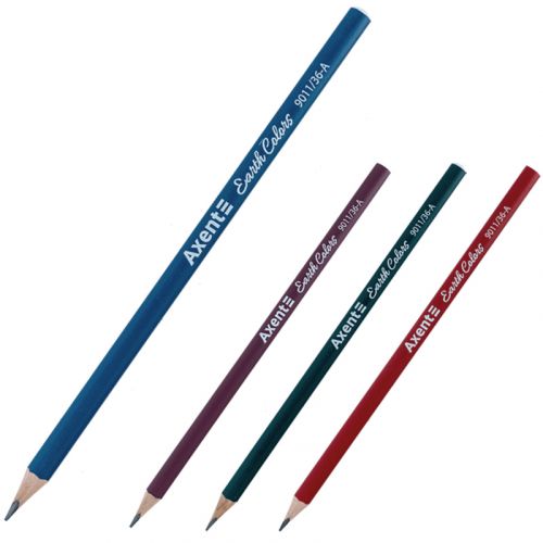 Олівець графітний Axent Earth Colors, НВ, 36 шт. , туба  мініатюра фото 1