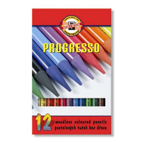 Олівці кольорові бездеревні PROGRESSO, 12 шт.  мініатюра фото 1