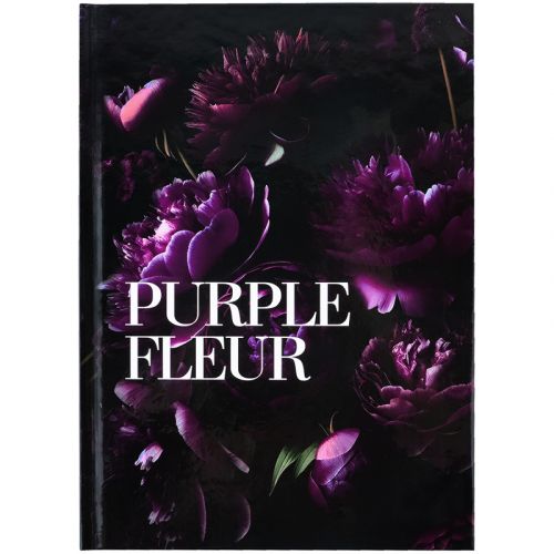 Книга записна тверда обкл.  А5, 96 арк. , кліт. , Purple fleur  мініатюра фото 1