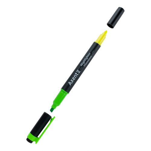 Маркер Highlighter Dual 2534-A, 2-4 мм клиноп.  зелений+жовт.  мініатюра фото 1