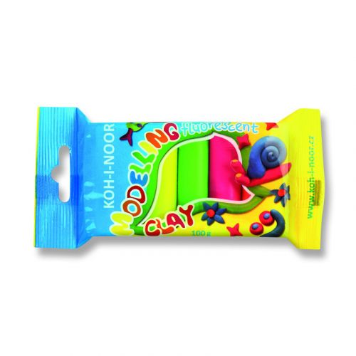 Пластилін Fluorescent, поліет. уп, 100г, 5 неонові кол  мініатюра фото 1