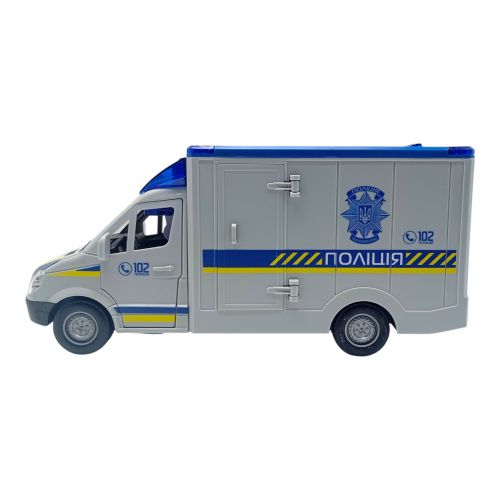 Машинка ТК-73429 (24) "Авто Експерт", "Поліція", ОЗВУЧУВАННЯ УКРАЇНСЬКОЮ МОВОЮ, інерція, звук, підсвічування, вірші, пісні, звук сирени, двері та дах відчиняються, в коробці  мініатюра фото 1
