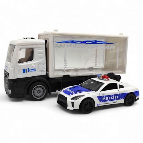 Вантажівка інерц. (Поліція) з метал машинкою (Nissan R35) мініатюра фото 1 Вантажівка інерц. (Поліція) з метал машинкою (Nissan R35) мініатюра фото 1
