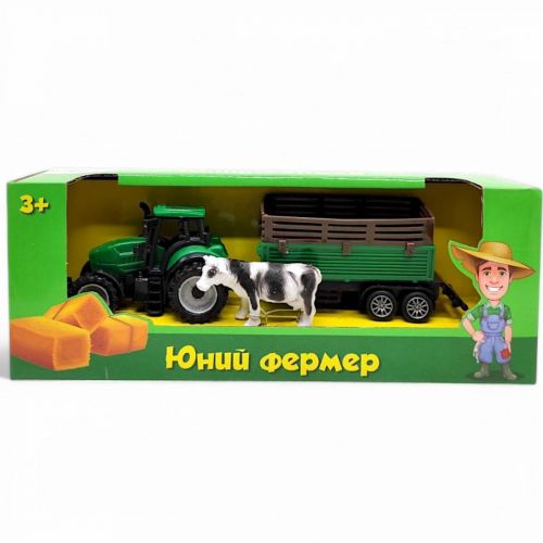 Уцінка. Машинка інерційна "Трактор з причепом", 18 см (з корівкою) - Немає тваринки в комплекті картинка Уцінка. Машинка інерційна "Трактор з причепом", 18 см (з корівкою) - Немає тваринки в комплекті фото