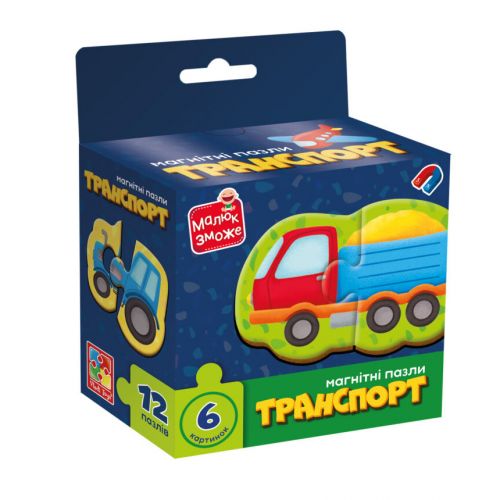 Гра розвиваюча пазли магнітні "Транспорт" Vladi Toys  мініатюра фото 1
