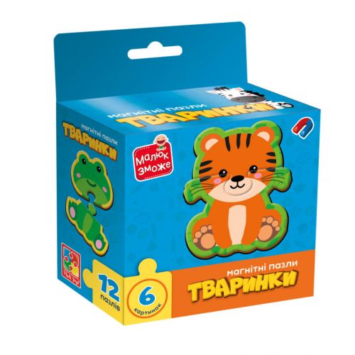 Гра розвиваюча пазли магнітні "Тваринки" Vladi Toys  мініатюра фото 1