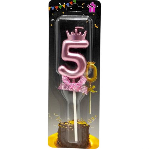 Свічка-цифра 5 з короною (ФІОЛЕТОВИЙ) 14 см мініатюра фото 1 Свічка-цифра 5 з короною (ФІОЛЕТОВИЙ) 14 см мініатюра фото 1