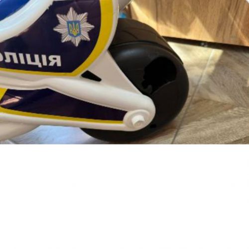 Уцінка.  Музична каталка "Байк Police" (біло-синій) Пошкоджене заднє колесо  мініатюра фото 1
