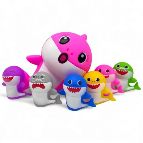 Набір іграшок для ванни Baby Shark (7 шт) (рожевий)  мініатюра фото 1