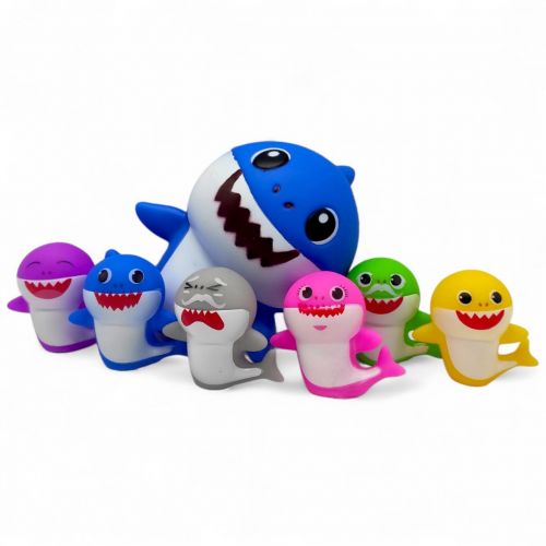 Набір іграшок для ванни Baby Shark (7 шт) (синій)  мініатюра фото 1