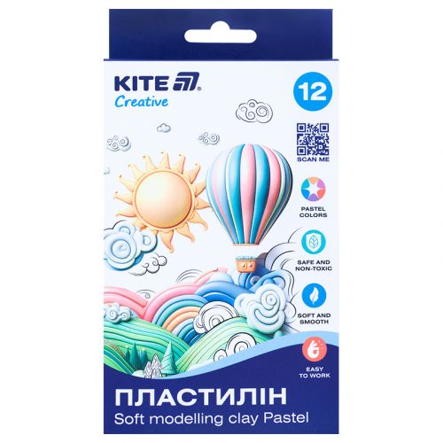 Пластилін восковий, 12 кольорів, 200 г. Kite Creative Pastel мініатюра фото 1 Пластилін восковий, 12 кольорів, 200 г. Kite Creative Pastel мініатюра фото 1