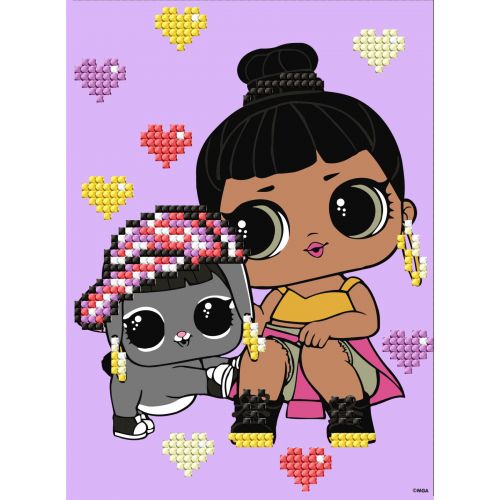 Набір з алмазною мозаїкою (вибірковою) "L. O. L.  Surprise! Honey Bun With Bunny Hun" 15x20см  мініатюра фото 1