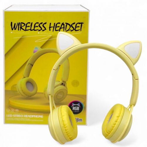 Уценка. Навушники бездротові, підсвічування, Bluetooth, (ЖОВТІ) - Мята упаковка картинка Уценка. Навушники бездротові, підсвічування, Bluetooth, (ЖОВТІ) - Мята упаковка фото