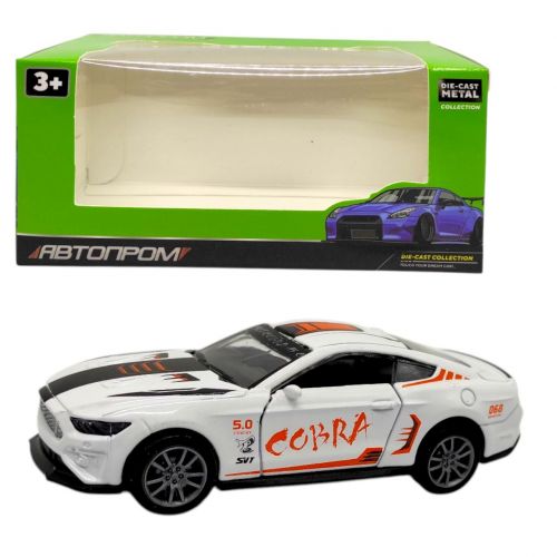 Машина металева "Автопром.  Ford mustang: COBRA", БІЛА  мініатюра фото 1