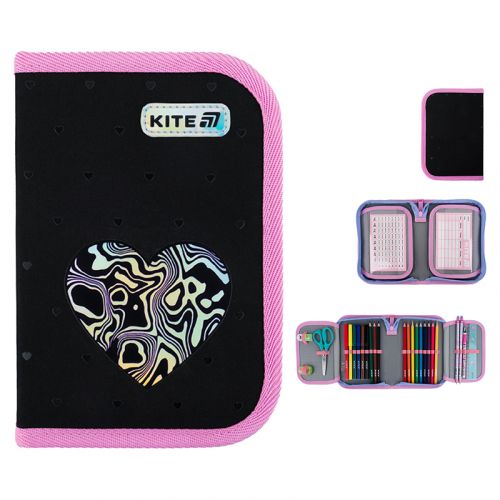 Пенал Kite 1 від. , 2 відв. , з наповненням 622H Love is мініатюра фото 1 Пенал Kite 1 від. , 2 відв. , з наповненням 622H Love is мініатюра фото 1