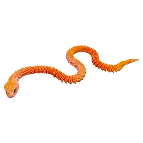 Іграшка рухлива 3D Змія 60см (ПОМАРАНЧЕВА)  мініатюра фото 1