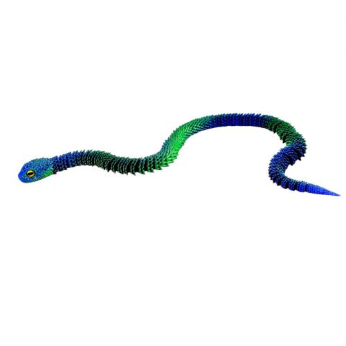 Іграшка рухлива 3D Змія 60см (Синьо-зелена)  мініатюра фото 1
