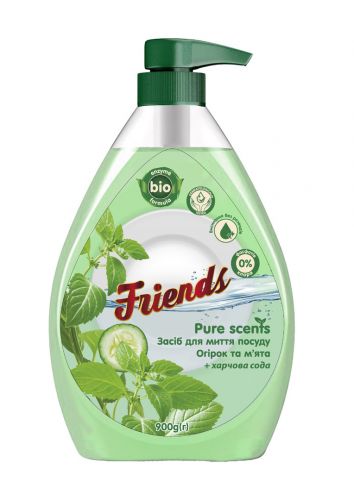 Друг засіб д/м посуду Friends Pure scents 900г Огірок та м'ята  мініатюра фото 1