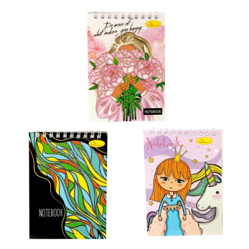 Блокнот з глітером А6, 40 арк. , пружина зверху  мініатюра фото 1