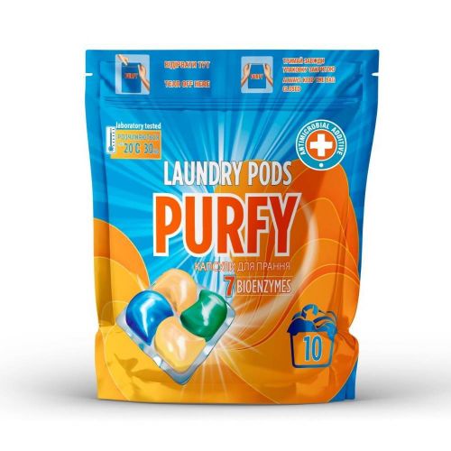 Засiб для прання в капсулах "Purfy"  10шт*19г/190г  мініатюра фото 1