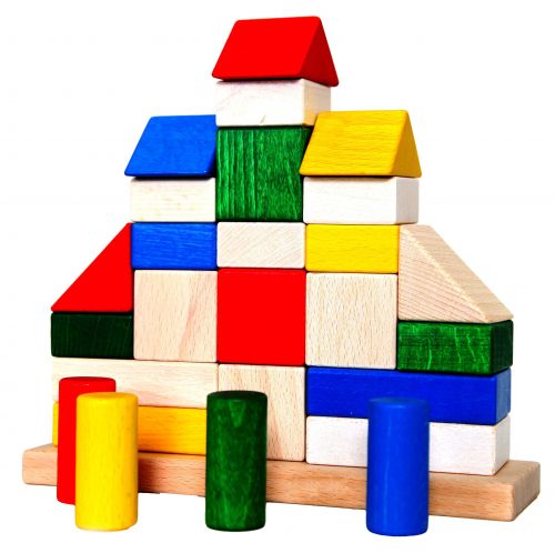 Деревянная пирамидка-кубики "Дворец" фото