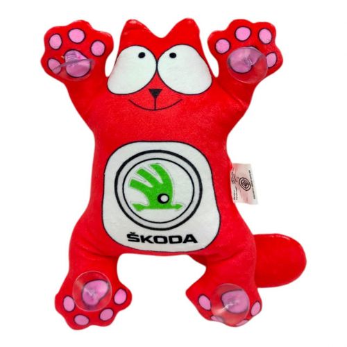 Котик Саймон на присосках 24 см SKODA (ЧЕРВОНИЙ)  мініатюра фото 1