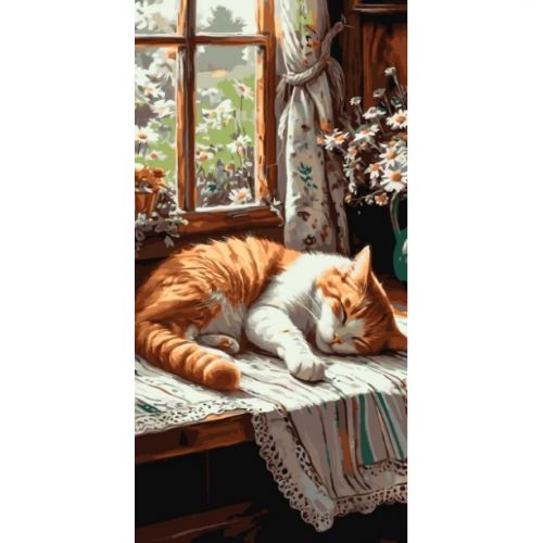 Картина за номерами "Рудий котик" 40*80 см  мініатюра фото 1