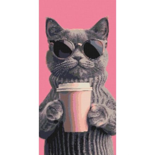 Алмазна мозаїка "Котячий вайб" 40х80 см мініатюра фото 1 Алмазна мозаїка "Котячий вайб" 40х80 см мініатюра фото 1