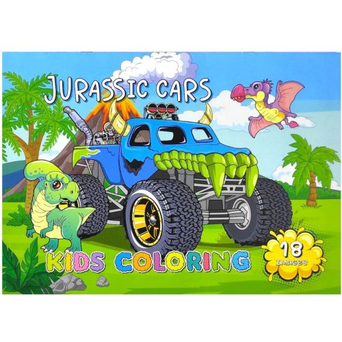 Розфарбовка,210х297 мм, (JURASSIC CARS)  мініатюра фото 1
