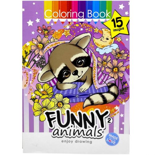 Розфарбовка,210х297 мм, (FUNNY ANIMALS 2)  мініатюра фото 1