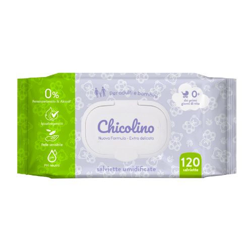 Серветки вологі для дітей з перших днів життя з клапаном Chicolino, 120 шт  мініатюра фото 1