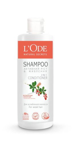 L'Ode Natural Secrets Шампунь 400мл для ослабленого волосся  мініатюра фото 1